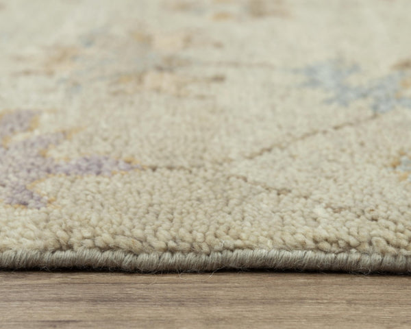 Alora Decor Muse Hand-Knotted Beige Runner Rug With Persian Motifs, Hand-Spun Wool, Durable Textured Elegance 2'6" x 8' 01901910600042608