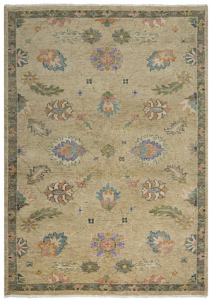 Alora Decor Muse Hand-Knotted Beige Wool Rug — Persian-Inspired Florals, Plush Hand-Spun Wool For Large Rooms 9' x 12' 01901910700040912