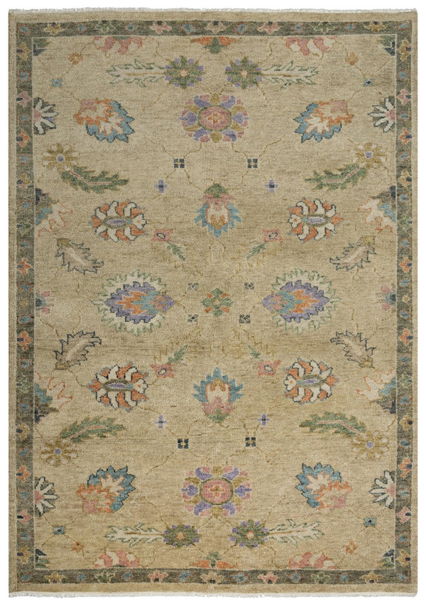 Alora Decor Muse Hand-Knotted Beige Wool Rug — Persian-Inspired Florals, Plush Hand-Spun Wool For Large Rooms 9' x 12' 01901910700040912