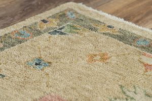 Alora Decor Muse Hand-Knotted Beige Wool Rug — Persian-Inspired Florals, Plush Hand-Spun Wool For Large Rooms 9' x 12' 01901910700040912