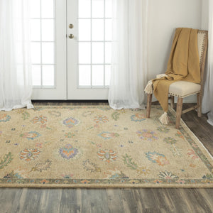 Alora Decor Muse Hand-Knotted Beige Wool Rug — Persian-Inspired Florals, Plush Hand-Spun Wool For Large Rooms 9' x 12' 01901910700040912