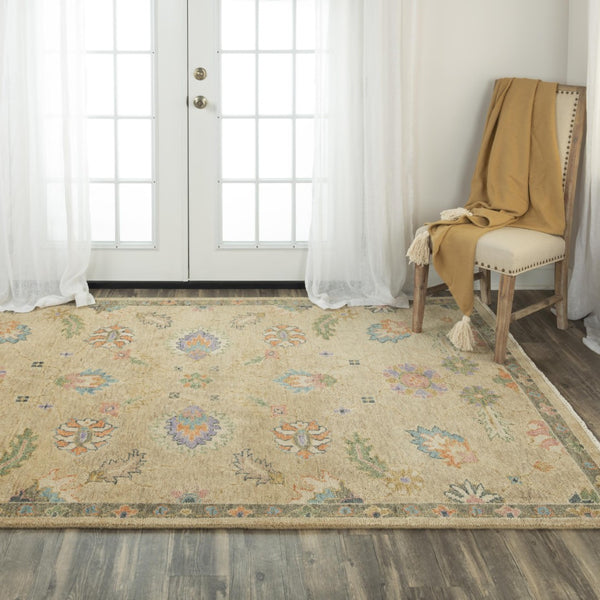 Alora Decor Muse Hand-Knotted Beige Wool Rug — Persian-Inspired Florals, Plush Hand-Spun Wool For Large Rooms 9' x 12' 01901910700040912