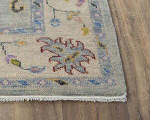 Alora Decor Muse Sea Green Floral Rug Hand-Knotted 100% Hand-Spun Wool Transitional Elegance For Entryways 9' x 12' 01901910833040912