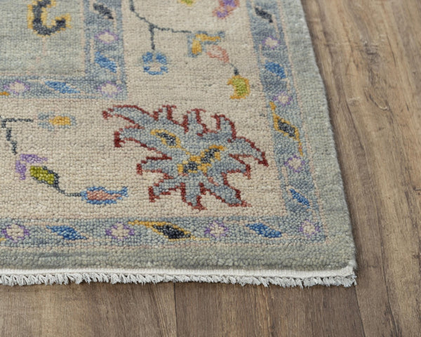 Alora Decor Muse Sea Green Floral Rug Hand-Knotted 100% Hand-Spun Wool Transitional Elegance For Entryways 9' x 12' 01901910833040912