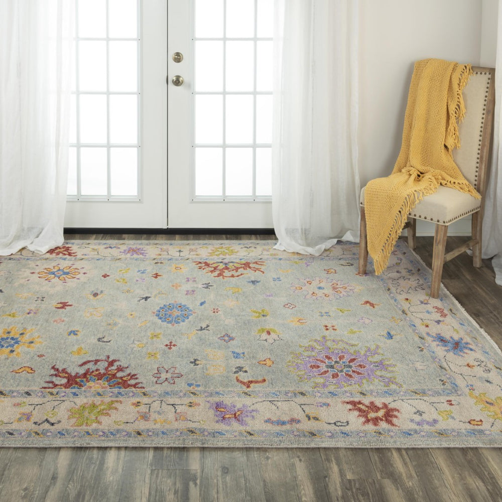 Alora Decor Muse Sea Green Floral Rug Hand-Knotted 100% Hand-Spun Wool Transitional Elegance For Entryways 9' x 12' 01901910833040912