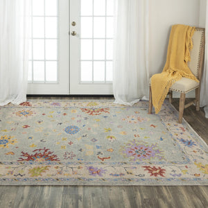 Alora Decor Muse Sea Green Floral Rug Hand-Knotted 100% Hand-Spun Wool Transitional Elegance For Entryways 9' x 12' 01901910833040912