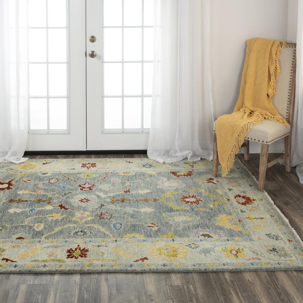 Alora Decor Muse Hand-Knotted Gray Floral Rug In Hand-Spun Wool — Transitional Ivory Field With Multicolor Blooms, Durable Low Pile, Artisanal Craftsmanship 9' x 12' 01901910933040912