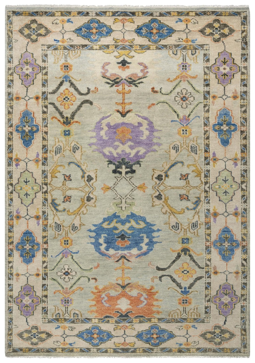 Alora Decor Muse Hand-Knotted Gray Wool Rug With Layered Floral Medallions, Artisanal Texture And Durable Charm 6' x 9' 01901911033370609