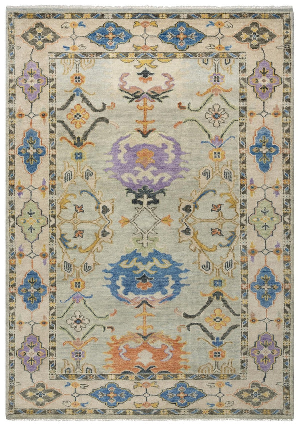 Alora Decor Muse Hand-Knotted Gray Wool Rug With Layered Floral Medallions, Artisanal Texture And Durable Charm 6' x 9' 01901911033370609