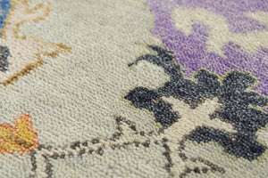 Alora Decor Muse Hand-Knotted Gray Wool Rug With Layered Floral Medallions, Artisanal Texture And Durable Charm 6' x 9' 01901911033370609