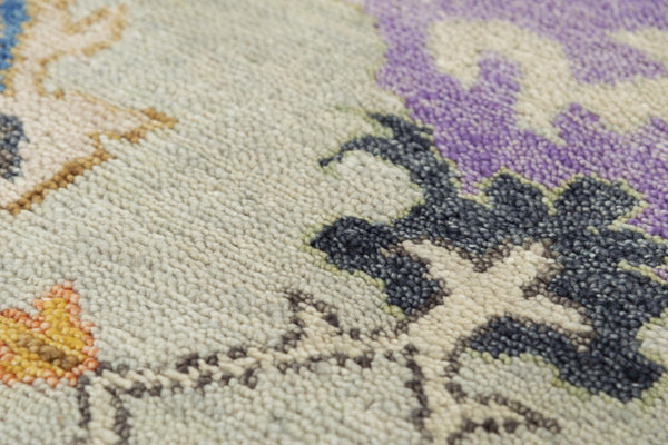 Alora Decor Muse Hand-Knotted Gray Wool Rug With Layered Floral Medallions, Artisanal Texture And Durable Charm 6' x 9' 01901911033370609