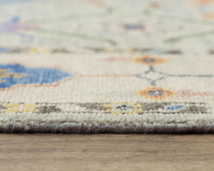 Alora Decor Muse Hand-Knotted Gray Wool Rug With Layered Floral Medallions, Artisanal Texture And Durable Charm 6' x 9' 01901911033370609