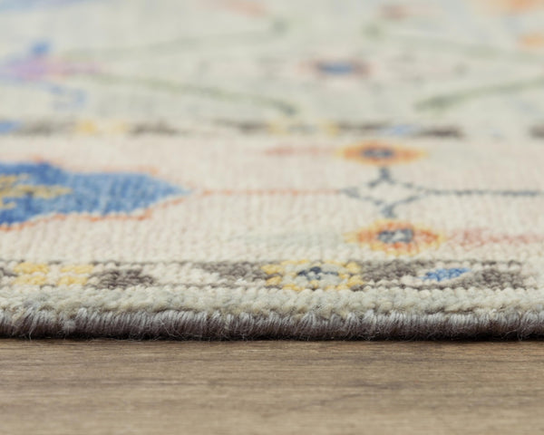 Alora Decor Muse Hand-Knotted Gray Wool Rug With Layered Floral Medallions, Artisanal Texture And Durable Charm 6' x 9' 01901911033370609