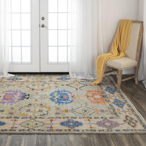 Alora Decor Muse Hand-Knotted Gray Wool Rug With Layered Floral Medallions, Artisanal Texture And Durable Charm 6' x 9' 01901911033370609