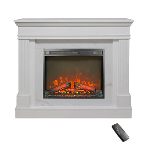English Elm 44" Electric Fireplace Mantel with 3d Flame Led Insert for Living or Bedroom W1769P356642