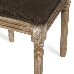 English Elm [set of 2] French Provincial Rubberwood Dining Chairs with Cane Back and Fluted Legs Brown N767P375346W