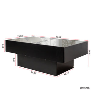English Elm Coffee Coffee Table with Sliding Top and Hidden Storage, Extendable 57" Surface for Entertaining Black W331P270515