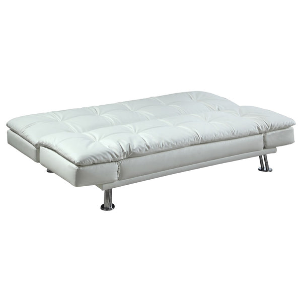 English Elm Kimpton Button Tufted Leatherette Sleeper Sofa with Foldable Backrest for Studio Living B062P441111