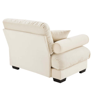 English Elm Milano Vintage Velvet Cloud Sofa Left Sectional with Bolster Arms and Throw Pillows W714P293246