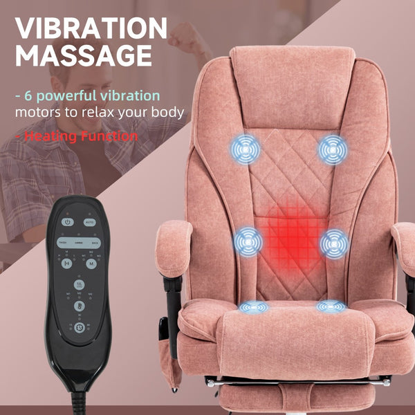English Elm Vinsetto Massage Office Chair With Heat & Footrest - Ergonomic Reclining Desk Chair For Comfort & Relaxation W2225P217500-GIGA
