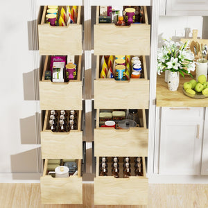 English Elm Hard Close Birch Oak Pull Out Cabinet Organizer Full Extension Pantry Kitchen Shelf T3210P277239