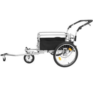 English Elm 3-in-1 Convertible Bike Cargo Trailer Steel Frame 110lb Capacity with Suspension W2932P289394