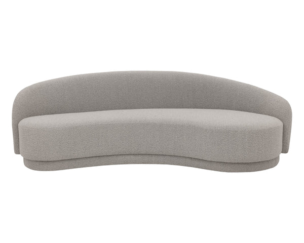 Sunpan Kendra Sofa - Contemporary Curved Design with Warm Undertones for a Bold, Stylish Living Space Altro Cappuccino