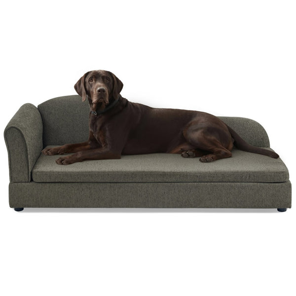 English Elm Oversized Modern Pet Sofa with Wave Backrest Linen Upholstery for Large Dogs W487P430333