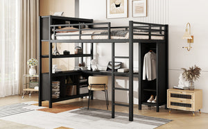 English Elm Full Size Car Shaped Kids Platform Bed with Storage Drawers Integrated Desk Pine Wood Black W1580S00592