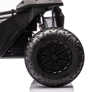 English Elm 24v Two Seater Kids Utv with Parental Remote Dual Motors Four Wheel Suspension Led Black W1578P198431
