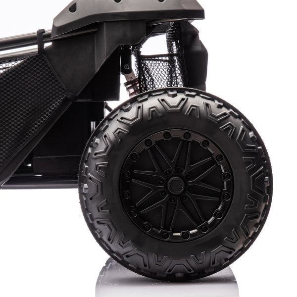 English Elm 24v Two Seater Kids Utv with Parental Remote Dual Motors Four Wheel Suspension Led Black W1578P198431
