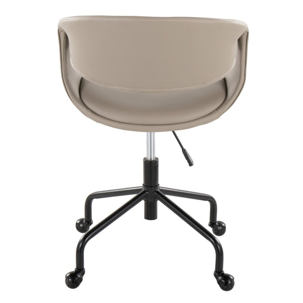 English Elm Task Chair with Chrome Five Star Base Grey Fabric Seat for Modern Home Office Use Black,Light Grey B202P474191