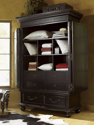 Lexington Tommy Bahama Home Trafalgar Armoire: Exquisite British Colonial Design With Distressed Tamarind Finish And Storage Solutions Tamarind  619-311c