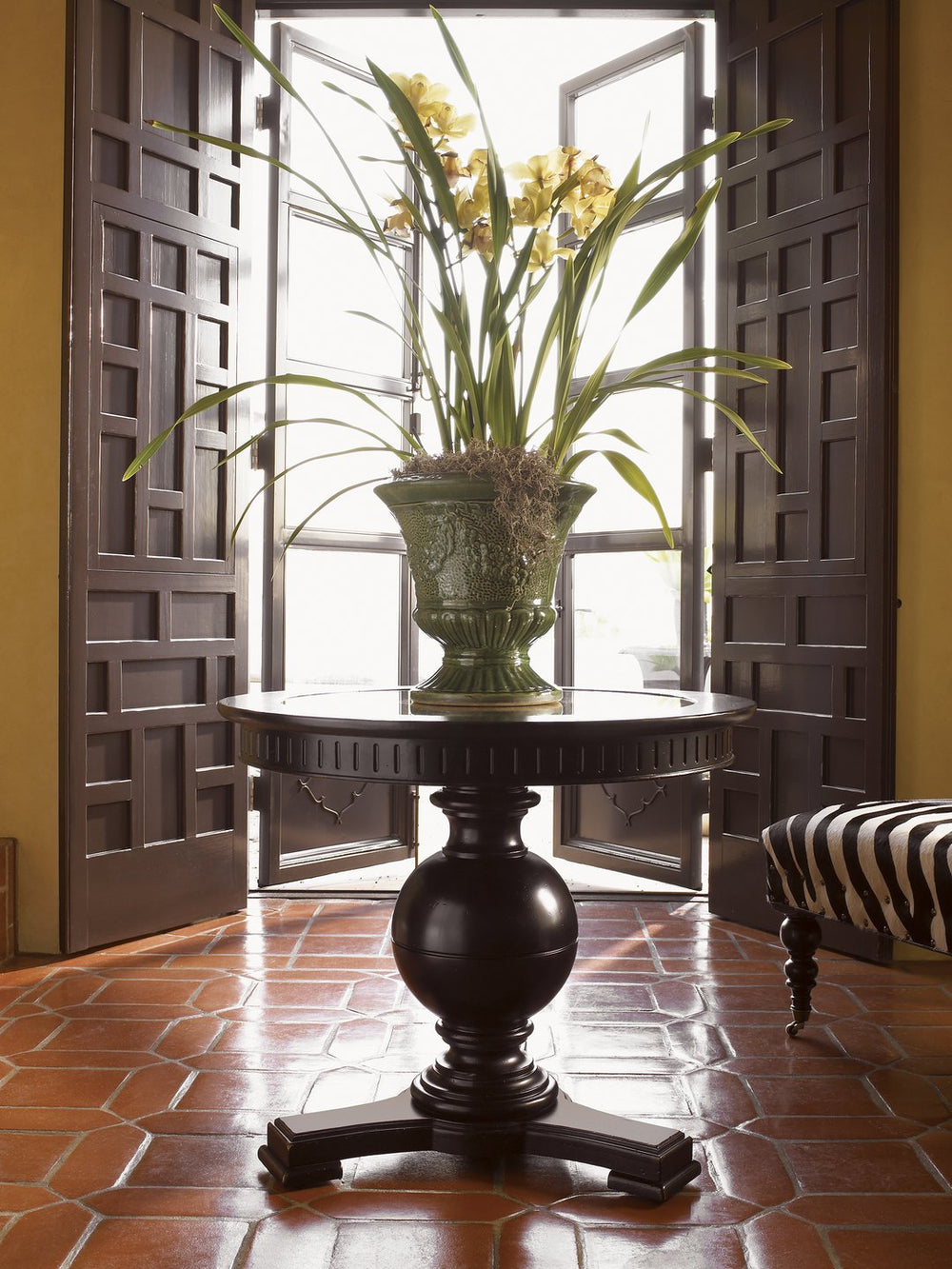 Lexington Tommy Bahama Home Marigot Center Table - Embrace British Colonial Elegance With Antiqued Mirror & Rich Tamarind Finish Tamarind  619-924