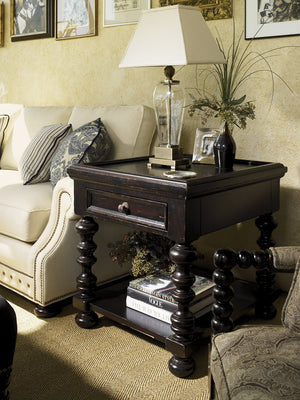 Lexington Tommy Bahama Home Explorer End Table - Embrace British Colonial Style With Rich Tamarind Finish And Unique Accents Tamarind  619-943