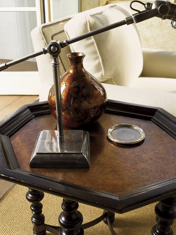 Lexington Tommy Bahama Home Plantation Accent Table - Exquisite British Colonial Design With Hammered Copper Top For Global Flair Tamarind  619-944
