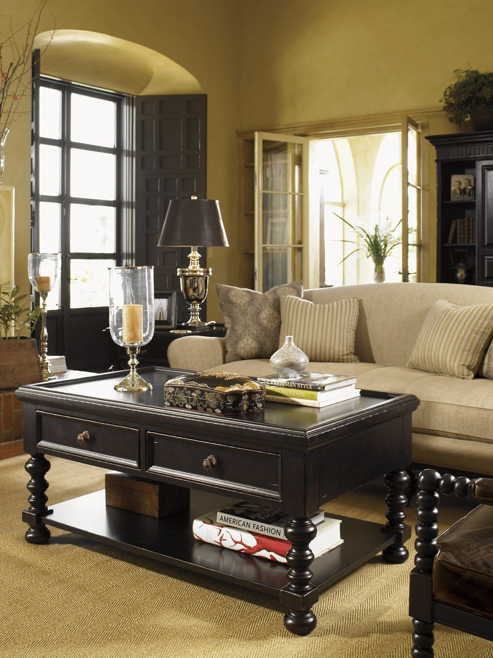 Lexington Tommy Bahama Home Explorer Cocktail Table - Discover Timeless British Colonial Design With Unique Push-through Drawers Tamarind  619-945