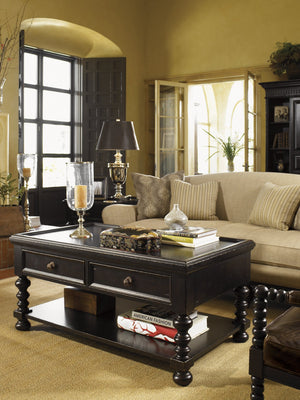 Lexington Tommy Bahama Home Explorer Cocktail Table - Discover Timeless British Colonial Design With Unique Push-through Drawers Tamarind  619-945