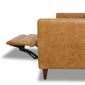 English Elm Ashcroft Furniture - Christopher Tan Leather Electric Reclining Sofa Left-Facing | Full Grain, Pet-Friendly, Power Footrest B183P301060