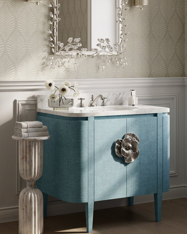 Currey & Company Forget-me-not Rectangular Mirror - Elegant Crystal-embellished Frame With Luxurious Beveled Edge Design Silver Crystal ,Metal ,Glass 1000-0162-currey-company