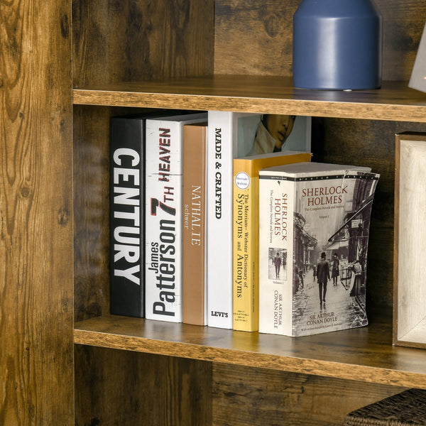 English Elm HOMCOM Rustic Industrial Sideboard Buffet Cabinet with 4 Drawers, Adjustable Shelf & Coffee Bar Top Natural Wood W2225P217737