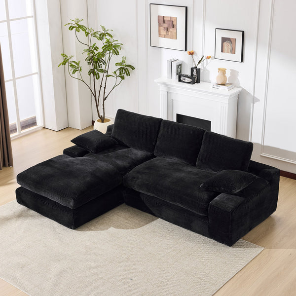 English Elm 99*69" Modular Sectional Sofa Set - Modern Minimalist L-Shape Couch With Soft Upholstery & No Assembly W1829S00061