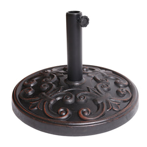 English Elm Christopher Knight Home® - GOBI Resin Umbrella Base Bronze Finish – Weather-Resistant Patio Poolside Holder, Fits 38–48mm Pole N775P256429B