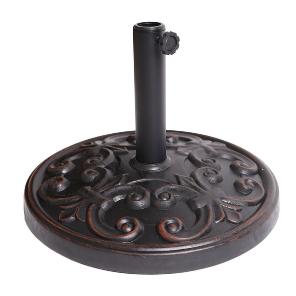 English Elm Christopher Knight Home® - GOBI Resin Umbrella Base Bronze Finish – Weather-Resistant Patio Poolside Holder, Fits 38–48mm Pole N775P256429B
