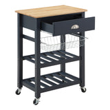 OSP Home Furnishings Hampton Kitchen Cart Blue Blue