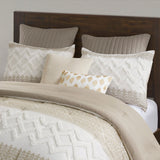 INK+IVY Mila Global Inspired 3 Piece Cotton Comforter Set with Chenille Tufting II10-1125 Taupe