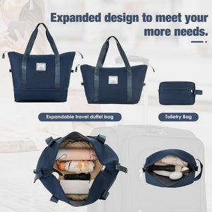English Elm Softside Expandable Spinner Luggage Set with Tsa Lock Duffel Polyester Travel Dark Blue N732P201004M