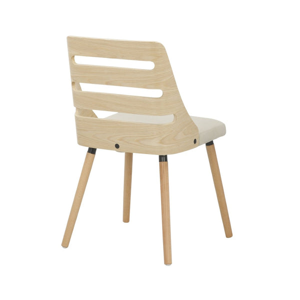 English Elm Dining/accent Chair Solid Wood Tapered Legs Cream Upholstery Mid-century Modern Seating B202P471340