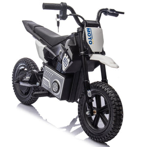 English Elm 24v Kids Electric Motocross Motorcycle 200w Hub Motor Suspension Led Bluetooth Audio Black W1578P225053