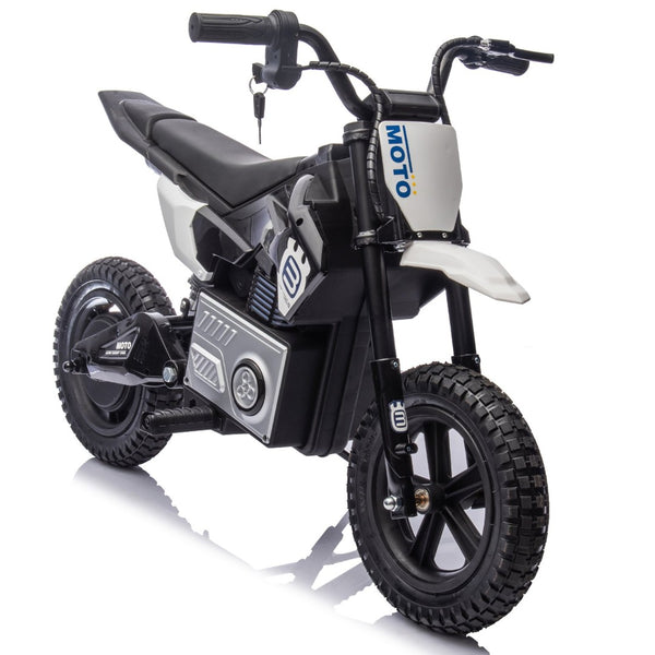 English Elm 24v Kids Electric Motocross Motorcycle 200w Hub Motor Suspension Led Bluetooth Audio Black W1578P225053